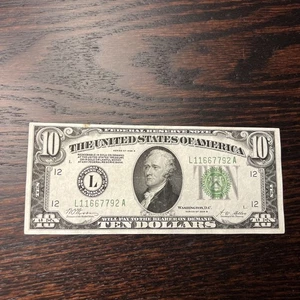 1928B $10 FRN L-San Francisco Gold Caluse Note,Green Seal,Circ CH VF,Nice! - Picture 1 of 14