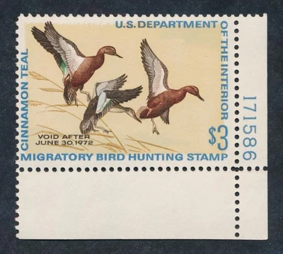 UNITED STATES (US) RW38 MINT F-VF NH PL# TEAL - Image 1 of 2