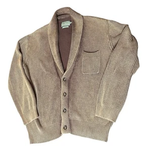 VTG Cooper Jones Grandpa Cardigan Pullover aus gekämmter Baumwollstrickjacke Herren Größe 2XL Braun - Bild 1 von 13