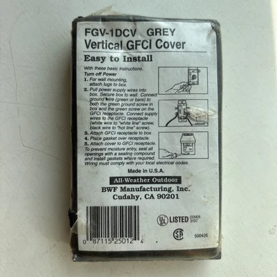 BWF All-Weather Vertical GFCI Receptacle Cover, FGV-1DCV, new old stock - Image 1 of 4