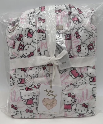 Pijama de franela orgánico Pottery Barn Teen Hello Kitty ~ X-pequeño ~ blanco/rosa Foto 1 de 4