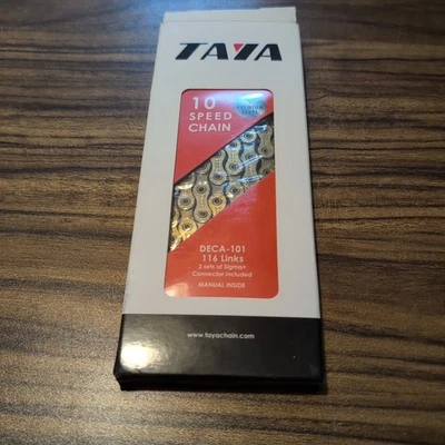 Cadena de eslabones para bicicleta Taya Deca-101 116 oro Ti - 10 velocidades Foto 1 de 2