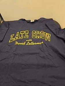 Vintage 90er Late Show David Letterman 100% Baumwolle Navy-Shirt Gr. XL Langarm - Bild 1 von 3
