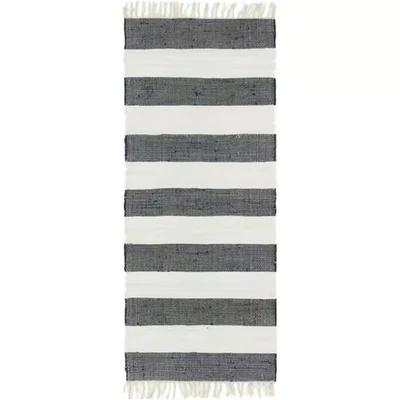 Lorelei Navy/Ivory 3 Ft. X 6 Ft. Striped Runner Rug - Image 1 of 4