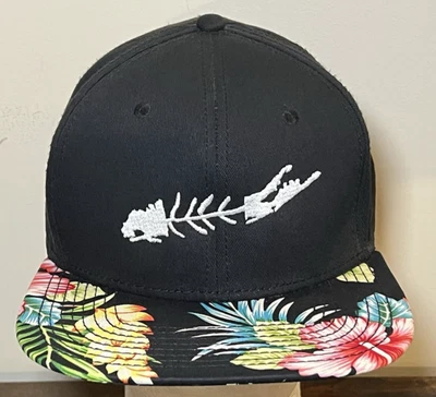 Sombrero Carleton Blanco Bordado Long Island Pez Ala Floral Negro Otto Snapback Foto 1 de 4