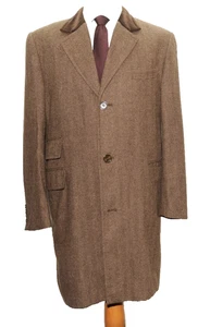 ABRIGO ENCUBIERTO DE ESPIGA CUELLO TERCIOPELO CAÑA AUSTIN TALLA 38"" R MARRÓN - Imagen 1 de 10