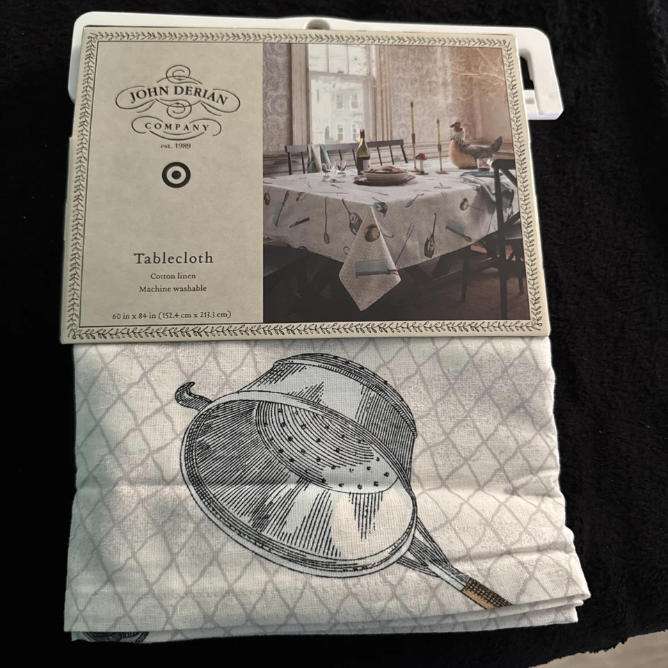 Nuevo mantel rectangular estampado 60x84 John Derian Cubiertos M52 Foto 1 de 1