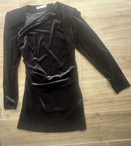 Zara Black Velvet Dress XL - Picture 1 of 4