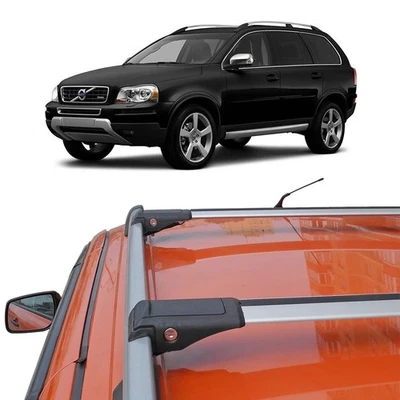 Barra portaequipajes superior plateada para barras transversales para portaequipajes Volvo XC90 2002-2014 2 un. Foto 1 de 4