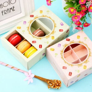 5Pcs Cupcake Packing Box Opening Window Macaron Nougat Small Cake 6 Cups Bag DIY - Picture 1 of 5