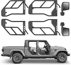 2018-2024 Jeep Wrangler JL JLU & Gladiator JT Tube Doors w/ Mirrors 4-Door Set. - Picture 1 of 9
