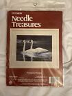 Vintage  Needle Treasures Stitchery KIT Trumpeter Swans 16" x 12" New Sealed