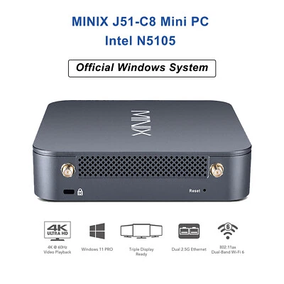 MINIX J51-C8 Intel N5105 Office Gaming Mini PC RAM 8GB Official Genuine Windows - Image 1 of 4