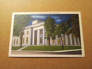 US Post Office bei Nacht in Athen Georgia - Vintage Postkarte - Bild 1 von 2
