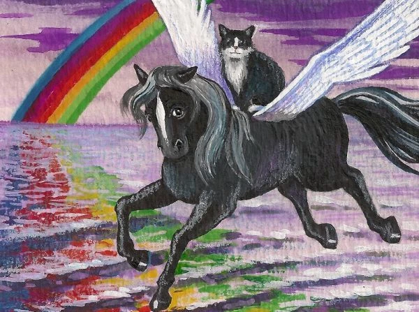 1.5x2 CASA DE MUÑECAS MINIATURA IMPRESIÓN DE PINTURA RYTA ESCALA 1:12 ESMOQUIN GATO Arte Caballo Foto 1 de 1