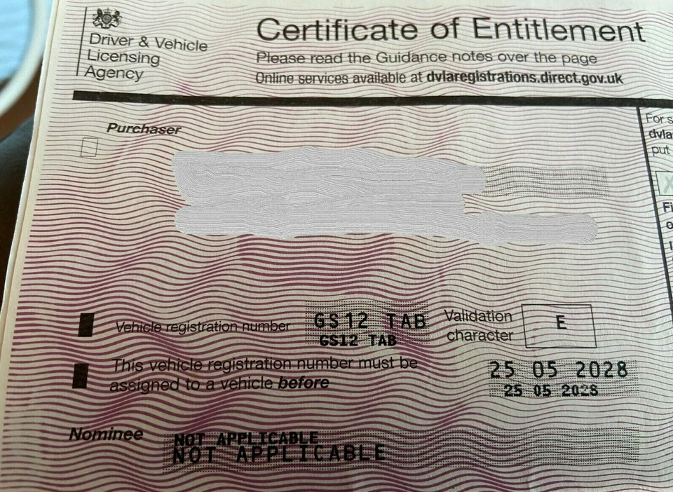 GS12 TAB Cherished registration - transfer fee paid. Open to offers - Image 1 of 3