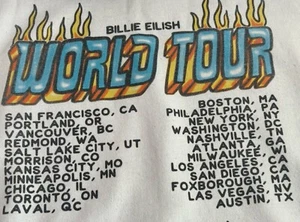 Billie Eilish World Tour 2019 Hoodie Size Large Official Sold Out Rare Dates - Picture 1 of 8