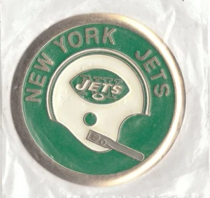 Vintage NFL 1970 New York Jets 3" 1-Bar Helmet Medallion Made in Spain Sealed - Picture 1 of 1