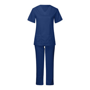 ⭐⭐Medical Nursing Scrub Set NATURAL UNIFORMS Men Women Unisex Top Pants Hospital