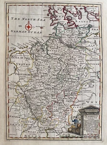 1747 Antique Map; North West Part of Germany, Westphalia, Saxony - Emanuel Bowen - Picture 1 of 5