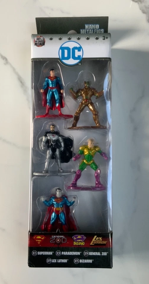 Set of 5 DC Comics Jada Nano Metalfigs Die-cast 5-pack 30037 Superman Metal T5