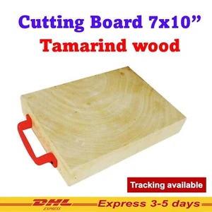 Schneidebrett mit Griff Tamarinde Holz Hacken Metzger Thai Küchenhelfer - Bild 1 von 21