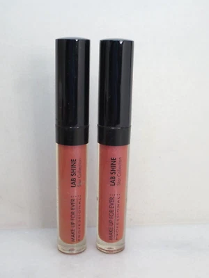 MAKE UP FOR EVER LAB SHINE STAR COLLECTION PEARLY LIP GLOSS S18 0.09 OZ NWOB 2PC - Image 1 of 4