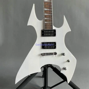 White Electric Guitar 6 Strings H-H Pickups Rosewood Fretboard Special Shape - Picture 1 of 7