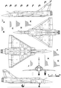 Dassault Mirage 2000 - Blueprint Magnet - Picture 1 of 5