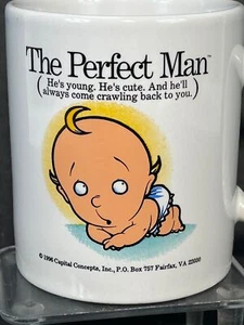 Taza de café The Perfect Man divertida bebé niño nueva mamá vintage años 90 - Imagen 1 de 9
