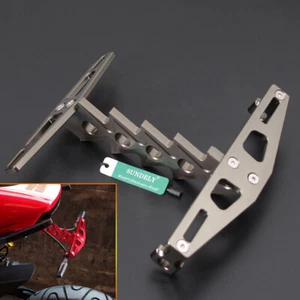 CAFE RACER GRAY Motorcycle Fishbone CNC/Number Plate Tail Tidy Lisence Bracket - Picture 1 of 12