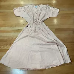 Vintage Western Lilia Smitty Peach Fringe Dress Made in USA 5/6 - Picture 1 of 6