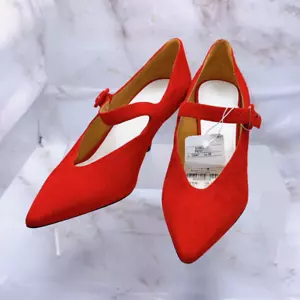 Maison Margiela Suede pumps RED S39WL0117 P4202 EU 38 JP 25cm From Japan w/ Box - Picture 1 of 19