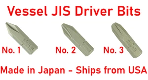 Juego de brocas de destornillador genuinas Vessel JIS #1 #2 #3 para tornillos japoneses para motocicletas - Imagen 1 de 9