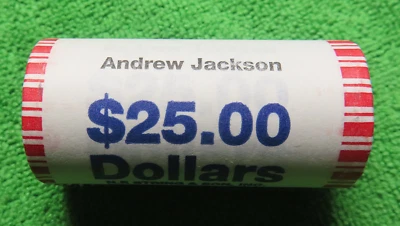 2008 D Andrew Jackson fechado 25 moedas rolo perfeito dólar de ouro presidencial - Imagem 1 de 4