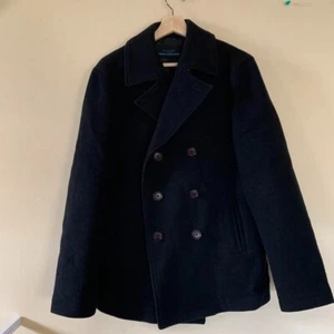 Burberry Blue Label Pea Coat Jacket Women's Size 38 Black FJK05-731-09 Very Good - Picture 1 of 6