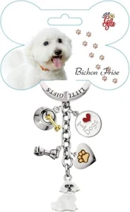 Little Gifts Metal Hand Painted Charm Keychain - Bichon Frise - Picture 1 of 1