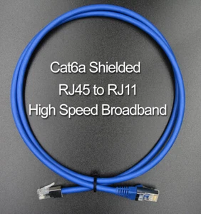 1M Cat6A Modem Router Kabel VDSL ADSL2 RJ11/RJ45 High-Speed-Breitband - Bild 1 von 6
