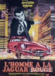 MORTE NEL GIAGUARO ROSSO - AUTO - POSTER ORIGINALE MEDIO FILM FRANCESE - Foto 1 di 1