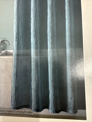 Cortina de ducha de tela estilo Sears en casa color verde azulado talla 72 X72 Foto 1 de 4