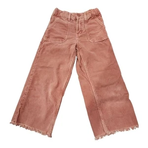Zara kids Corduroy Wide Leg Toodler Girl's Sz 4-5 Yrs Raw Hem Dusty Pink Play - Picture 1 of 9