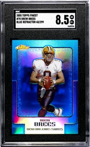2006 Finest #70 Drew Brees Blue Refractors SGC 8.5 #/299 - Picture 1 of 2