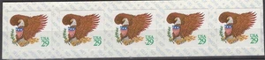 SC# 2596v - 29¢ Eagle & Shield - Green Denomination Coil Strip of 3 - Picture 1 of 1