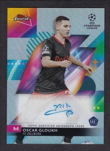 2024 OSCAR GLOUKH AUTO TOPPS FINEST UEFA CHAMPIONS LEAGUE REFRACTOR ROOKIE RC - Picture 1 of 2