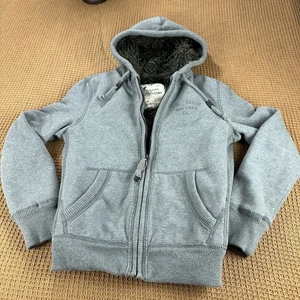 American Eagle Mens Small Thick Y2K Faux Fur Lined Hoodie Full Zip Grunge - Picture 1 of 16