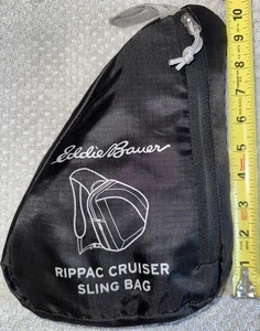 Eddie Bauer FoldoverRippac Cruise Sling Bag-Black-Nice & Compact-Hiking, Travel - Picture 1 of 8