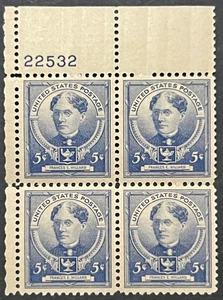 Scott#: 872 - Famous Americans: Frances E. Willard 5¢ 1940 BPE Plate Block MNHOG - Bild 1 von 2