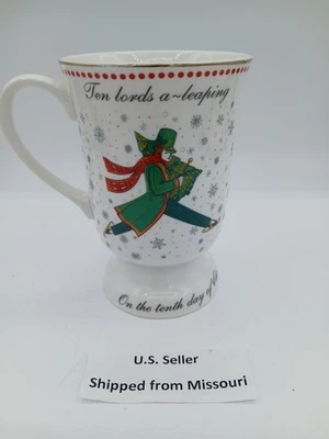 Taza con patas American Atelier 12 días de Navidad 10 Lords a Leaping 10th Foto 1 de 4