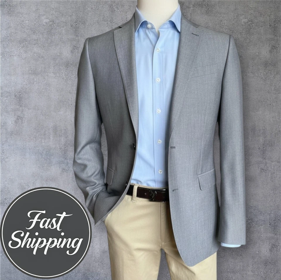 J. FERRAR Men's 40L Slim Fit Gray Blazer Sport Coat Two-Button Jacket Suit - Image 1 of 4