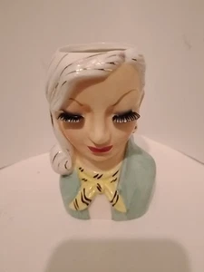 Rare Vintage 1950's Lady Head Vase 5" Tall - Picture 1 of 6